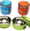 Round Stainless Steel Lunch Box for Adults and Kids