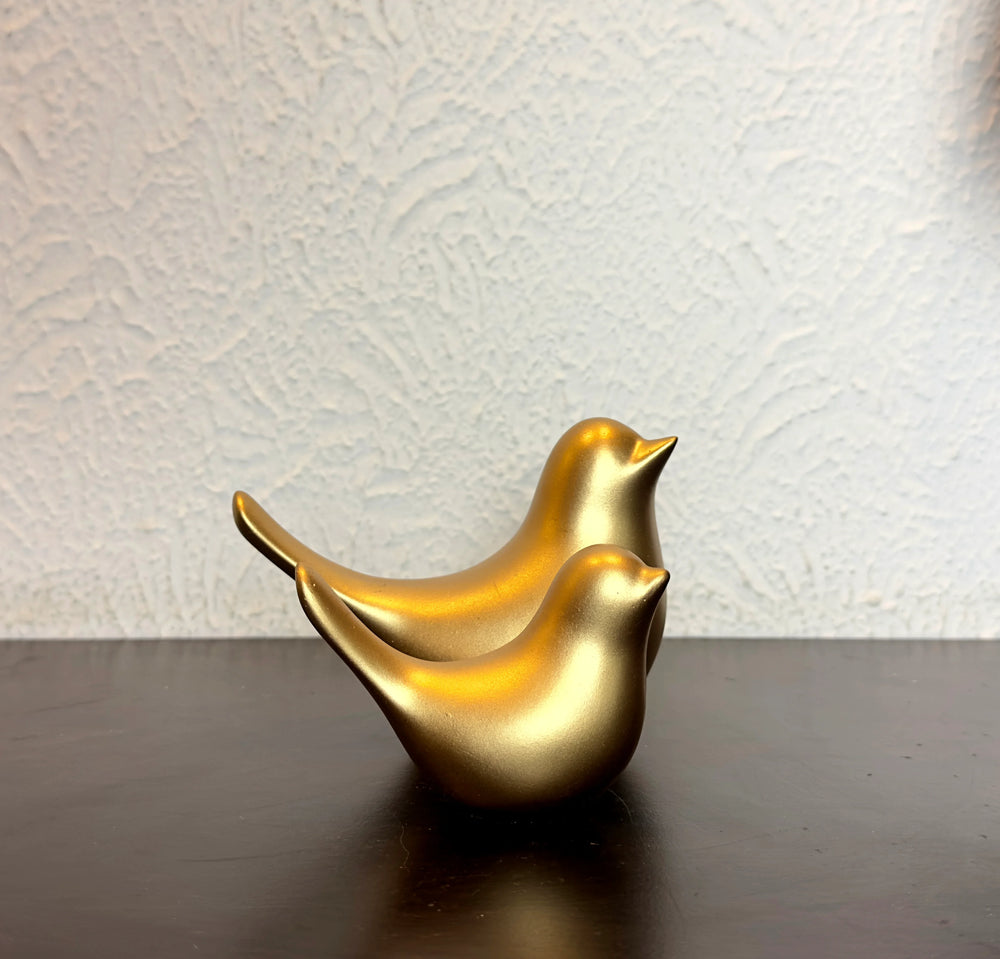 Golden Birds Figurine Ornament - 2 PCs