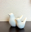 White Glossy Ceramic Bird Figurines - 2 PCs