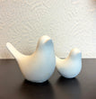 White Glossy Ceramic Bird Figurines - 2 PCs