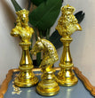 Golden Chess King, Queen And Knight Figurine Set - 3 PCs