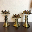 Candle Holders with Crystal - 3 PCs