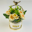 Elegant Planter Pot With Sparrow - White