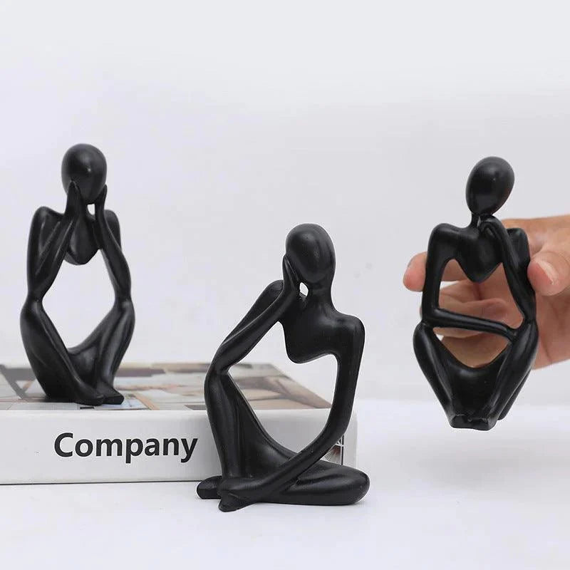 Black Thinking Mannequins Set - 3 Pcs - WeHomePk