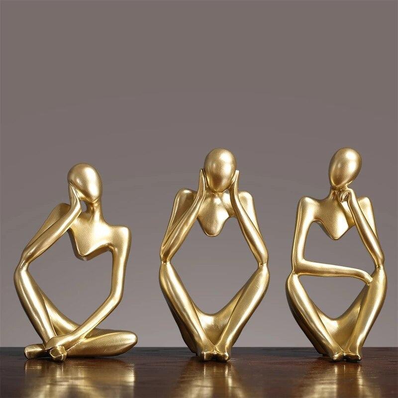 Golden Thinking Mannequins Set - WeHomePk