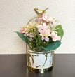 Sparrow Flower Pot with Plant - White