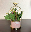 Sparrow Flower Pot with Plant - Pink